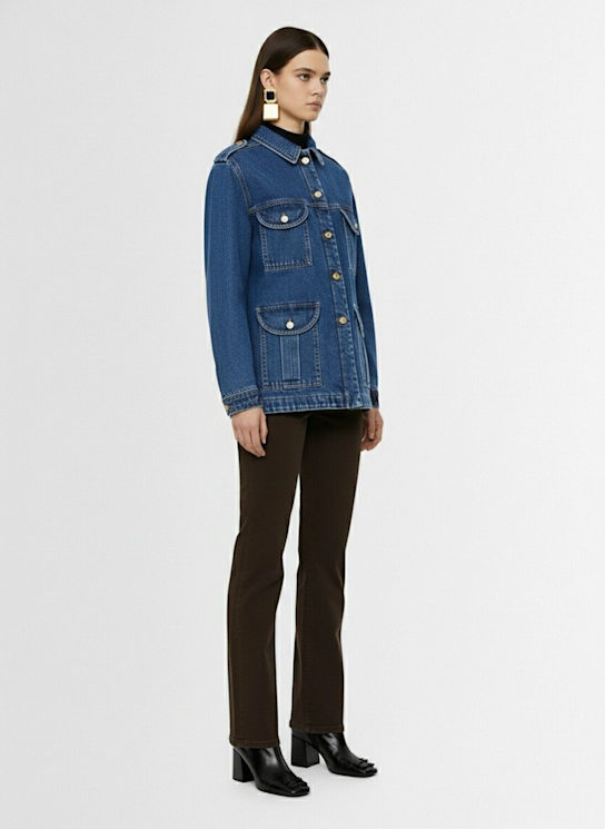 Blazé Milano: Sahariana padded denim jacket - Blue - women_1 | Luisa Via Roma