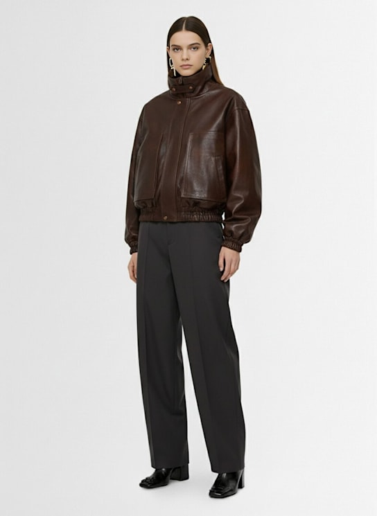 Magda Butrym: Wide leg cotton pants - Dark Grey - women_1 | Luisa Via Roma