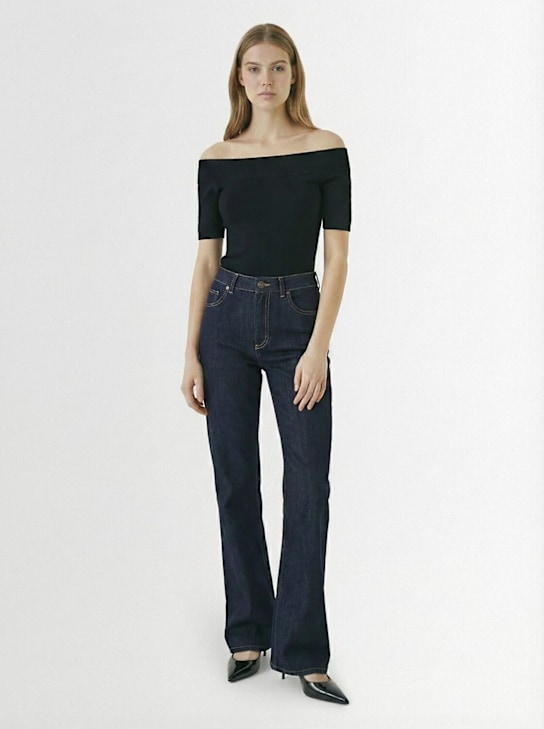 McQueen: Cotton denim jeans - Dark Blue Wash - women_1 | Luisa Via Roma