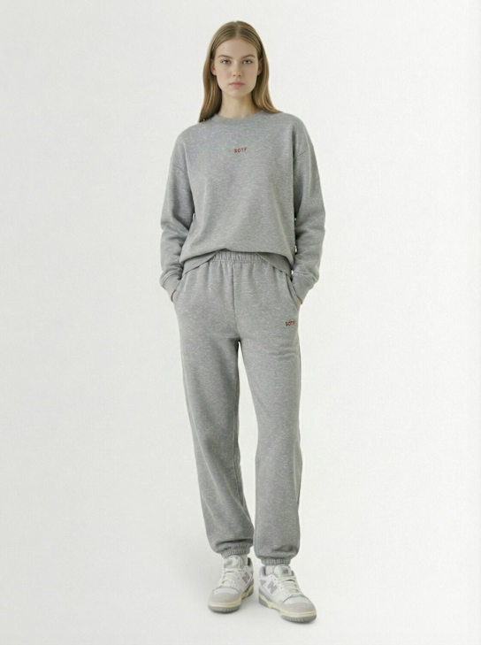 SOTF: Jogging à revers standard - Gris Gruyère - women_1 | Luisa Via Roma