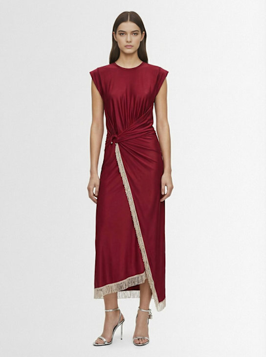 Rabanne: Viscose jersey midi dress - women_1 | Luisa Via Roma