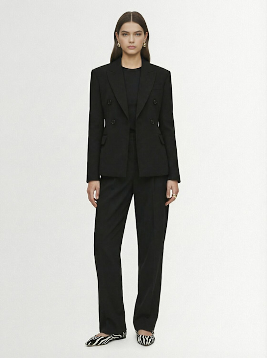 The Frankie Shop: Doyer fitted poly blend blazer - women_1 | Luisa Via Roma