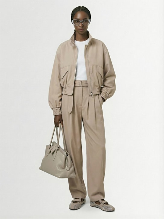 Magda Butrym: Wool blend bomber jacket - Beige - women_1 | Luisa Via Roma