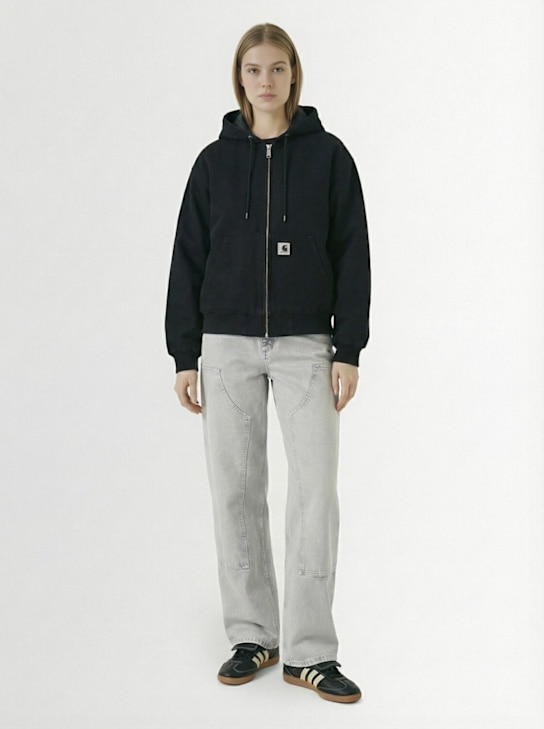 Carhartt WIP: OG Active organic cotton hooded jacket - Black - women_1 | Luisa Via Roma
