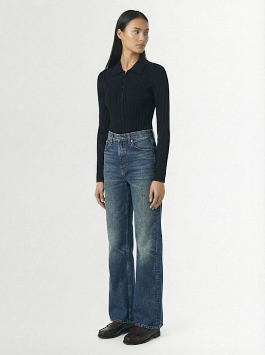 Nili Lotan: Braxton cotton blend sweater - Black - women_1 | Luisa Via Roma