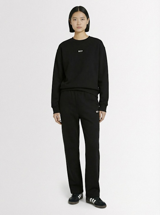 SOTF: Cotton blend sweatpants - Black - women_1 | Luisa Via Roma