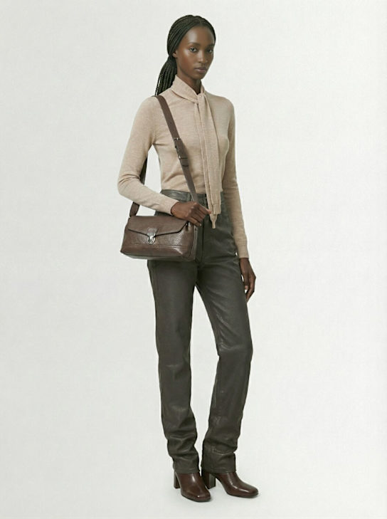 Lemaire: Twisted wool blend cardigan w/ scarf - Beige - women_1 | Luisa Via Roma