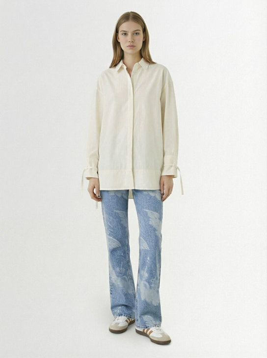 Fiorucci: Cotton drawstring shirt - White - women_1 | Luisa Via Roma