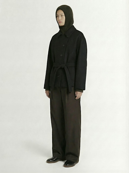 Lemaire: Short asymmetrical wool blend coat - women_1 | Luisa Via Roma