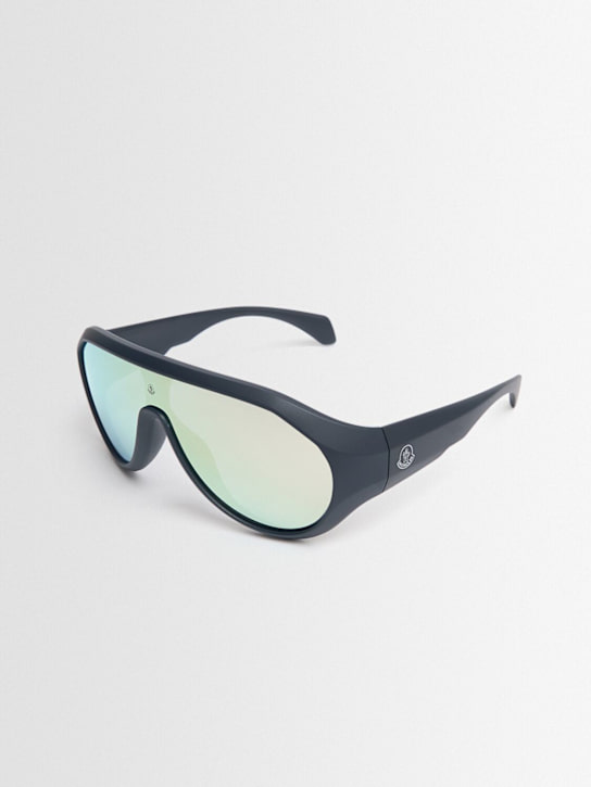 Moncler: Bombolle oval sunglasses - Matte Dark Blue - men_1 | Luisa Via Roma