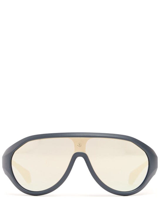 Moncler: Bombolle oval sunglasses - Matte Dark Blue - men_0 | Luisa Via Roma