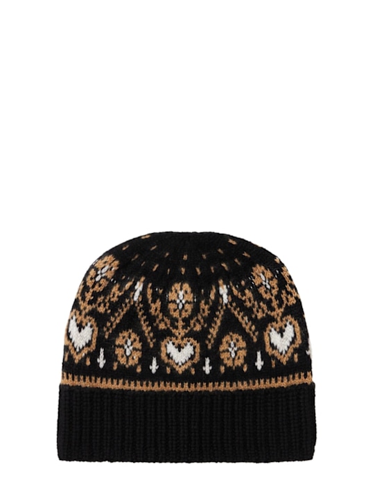 Khaite: Bonnet en cachemire Avers - Noir/Camel - women_0 | Luisa Via Roma