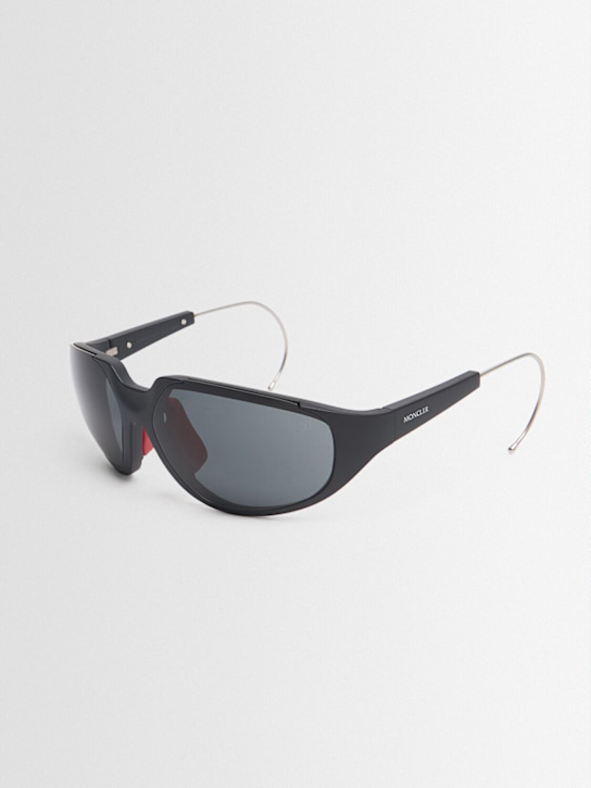 Moncler: Laszer mask sunglasses - Matte Black - men_1 | Luisa Via Roma