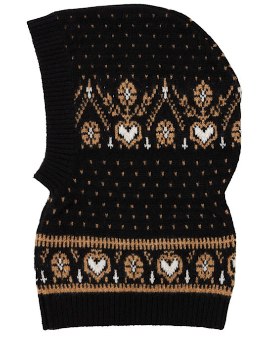 Khaite: Caspian羊绒巴拉克拉法帽 - 黑色/驼色 - women_0 | Luisa Via Roma