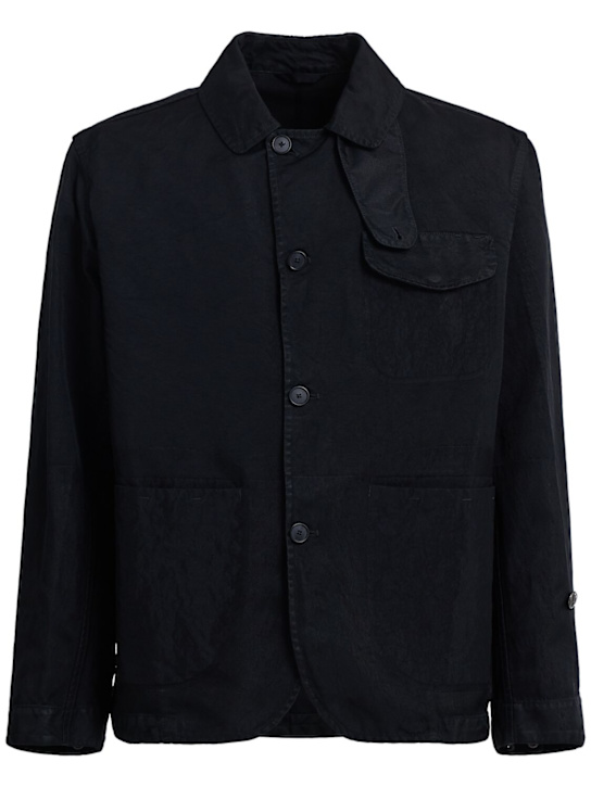 Massimo Osti Studio: Medium nylon jacquard jacket - Black - men_0 | Luisa Via Roma