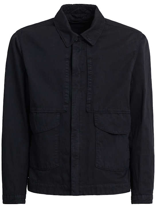 Massimo Osti Studio: Cotton & poly overshirt - Negro - men_0 | Luisa Via Roma