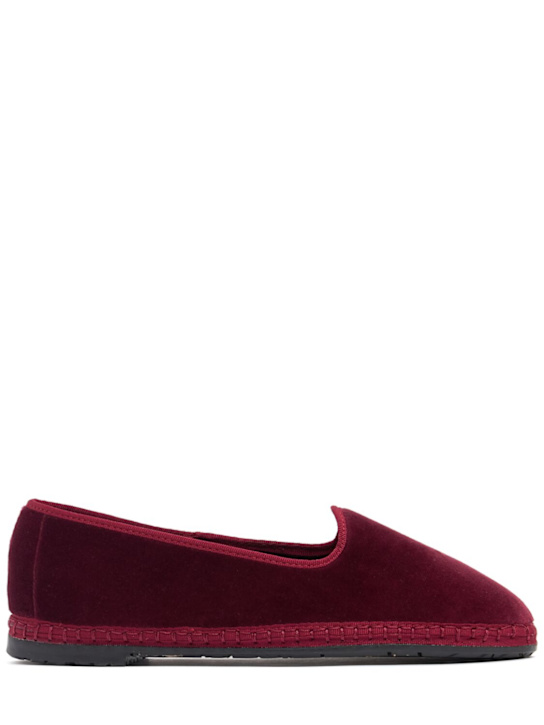 Flabelus: Meg velvet slippers - Bordeaux/Red - women_0 | Luisa Via Roma