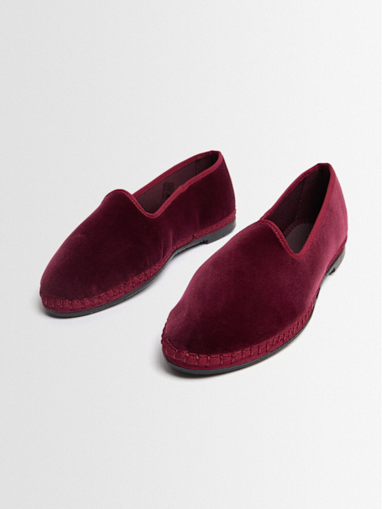 Flabelus: Meg velvet slippers - Bordeaux/Red - women_1 | Luisa Via Roma