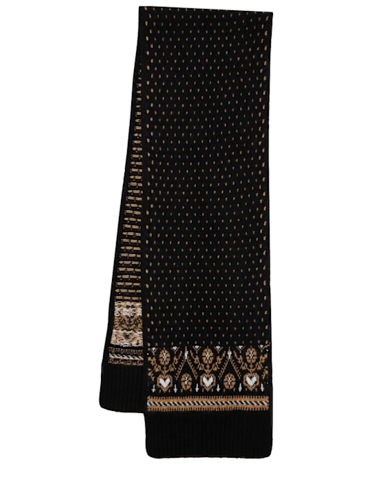 Khaite: Lucerne cashmere scarf - Black/Camel - women_0 | Luisa Via Roma