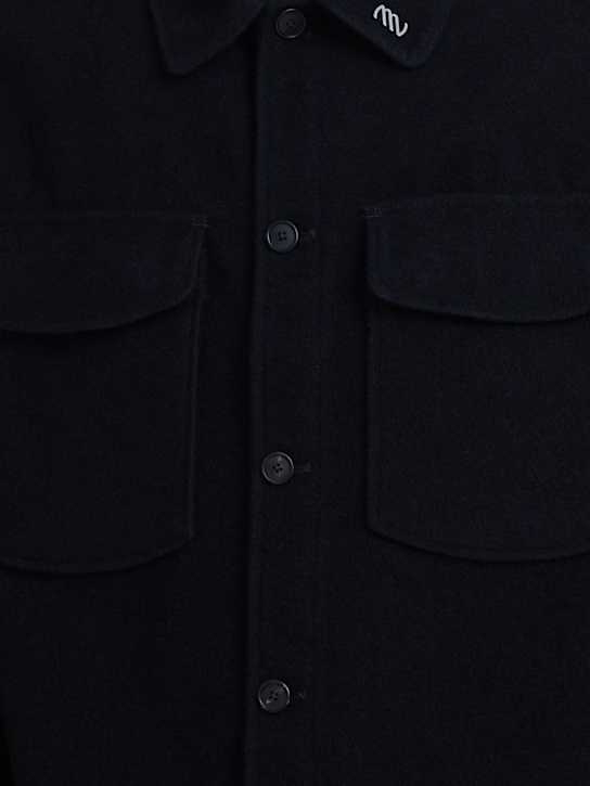 Massimo Osti Studio: Wool & cotton overshirt - Black - men_1 | Luisa Via Roma