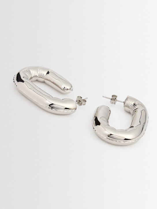Rabanne: Hoop earrings - Silver - women_1 | Luisa Via Roma