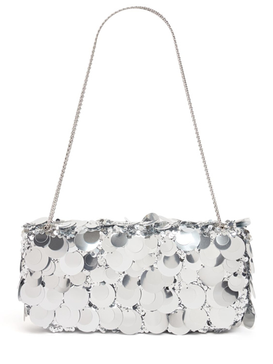 Rabanne: Sequined shoulder bag - Silver - women_0 | Luisa Via Roma
