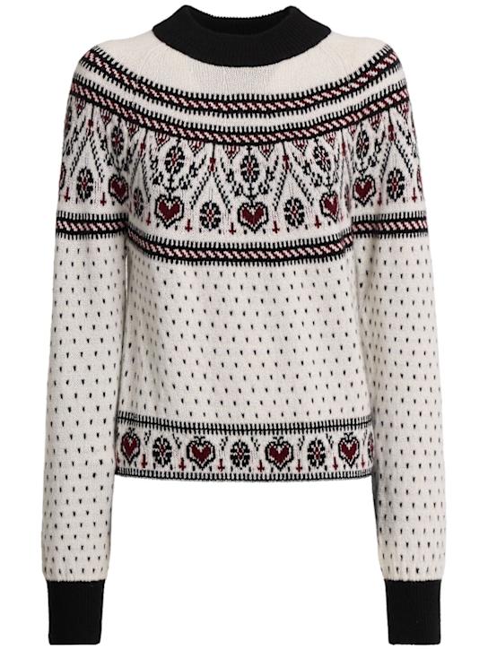 Khaite: Guy cashmere sweater - Ivory/Red - women_0 | Luisa Via Roma