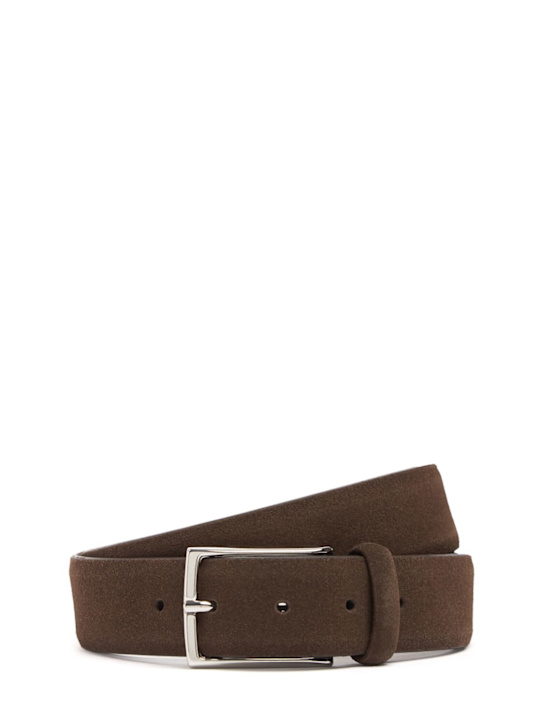 Anderson's: Suede belt - Chocolate - men_0 | Luisa Via Roma