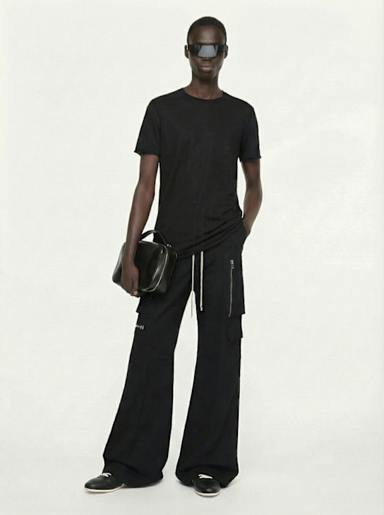 Rick Owens: Level T cotton t-shirt - Black - men_1 | Luisa Via Roma