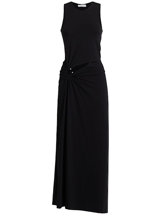 Rabanne: Vestido largo de jersey - Negro - women_0 | Luisa Via Roma