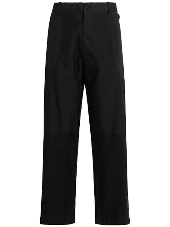 Massimo Osti Studio: 尼龙提花裤子 - 黑色 - men_0 | Luisa Via Roma