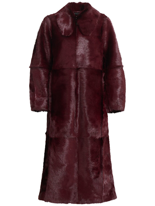 By Malene Birger: Rafaia long pony skin coat - Burdeos - women_0 | Luisa Via Roma