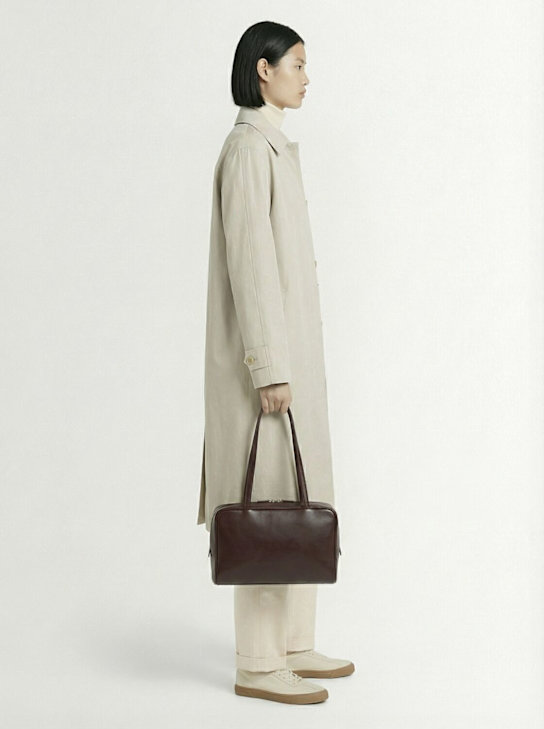 The Row: Astra bowling lux nappa shoulder bag - バーガンディー - women_1 | Luisa Via Roma