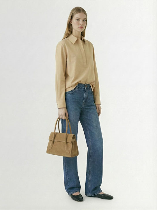 Proenza Schouler: Small Tate nubuck shoulder bag - Tobacco - women_1 | Luisa Via Roma