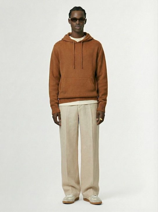 Seven Gauge: Hooded wool knit sweatshirt - men_1 | Luisa Via Roma