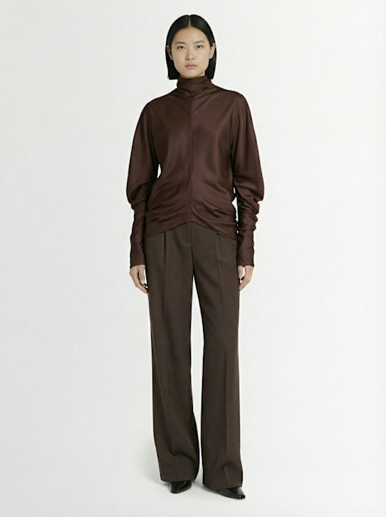 The Row: Miles silk draped blouse - women_1 | Luisa Via Roma
