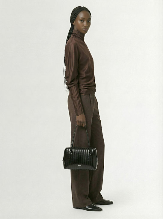 Jil Sander: Medium Goji Pillow shiny leather bag - women_1 | Luisa Via Roma