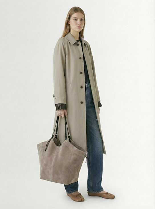 Maison Margiela: Vertical Belt shopping suede tote bag - women_1 | Luisa Via Roma