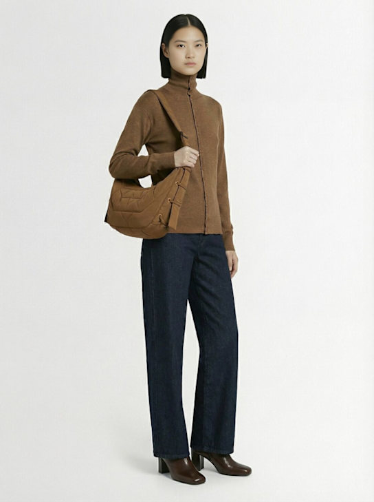 Lemaire: Small Soft Game nylon bag - タン - women_1 | Luisa Via Roma