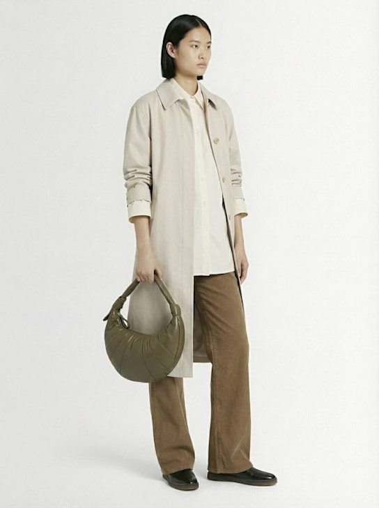 Lemaire: Fortune Croissant soft nappa bag - Dark Khaki - women_1 | Luisa Via Roma
