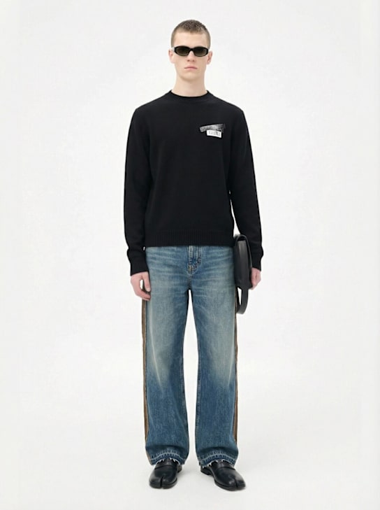 MM6 Maison Margiela: Wide leg denim jeans - men_1 | Luisa Via Roma