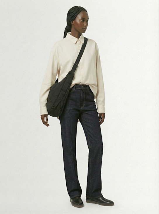 Lemaire: Large Soft Game nylon bag - ダークチョコレート - women_1 | Luisa Via Roma