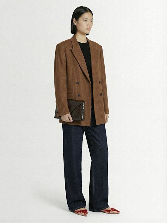 Dries Van Noten: Leather clutch - Dark Brown - women_1 | Luisa Via Roma