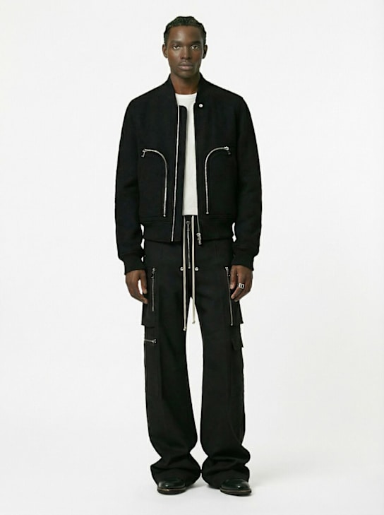 Rick Owens: Cargobelas wool zipped pants - Black - men_1 | Luisa Via Roma