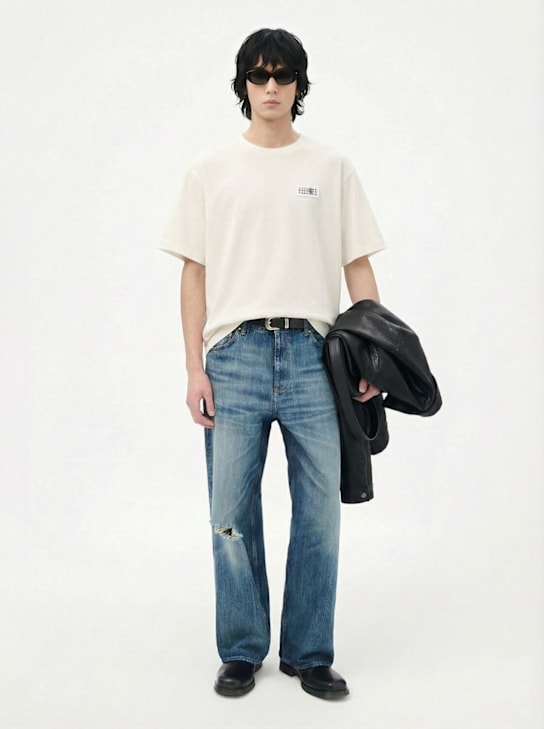 MM6 Maison Margiela: Cotton t-shirt - ホワイト - men_1 | Luisa Via Roma