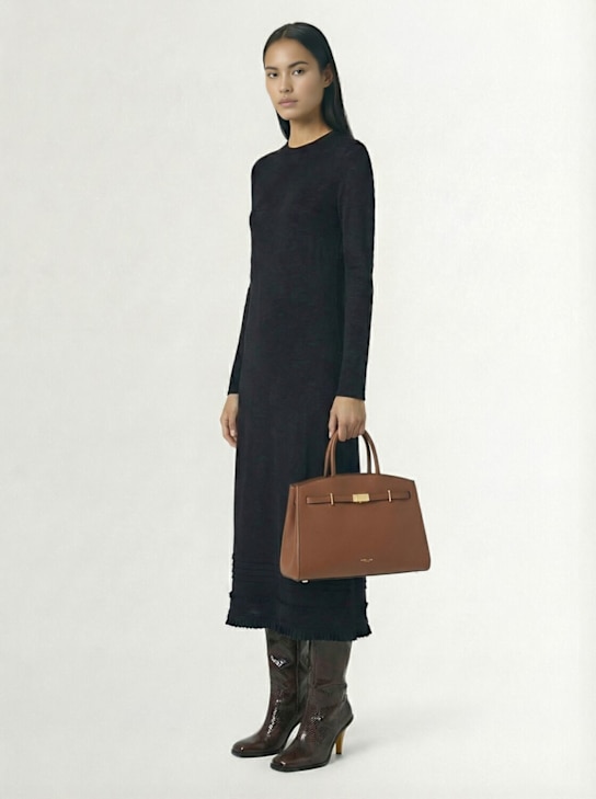 DeMellier: The Midi Hudson grain leather bag - タン - women_1 | Luisa Via Roma