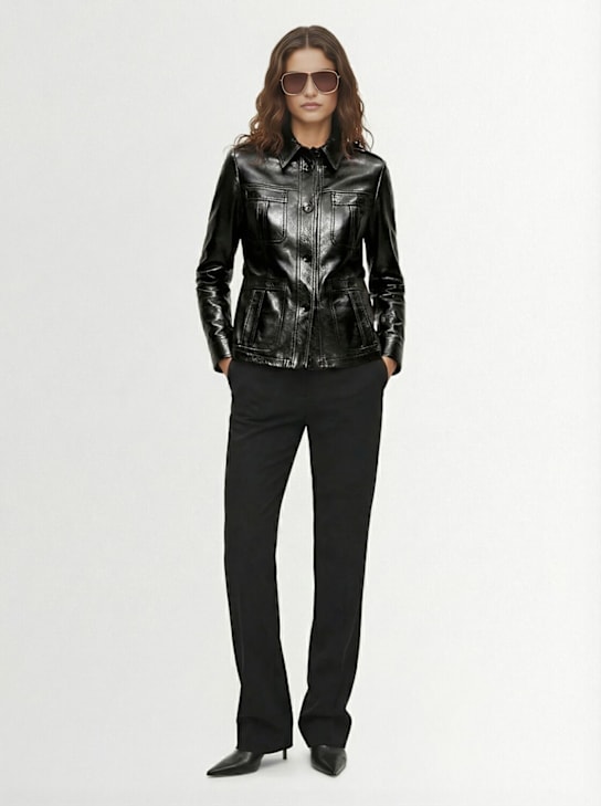 Tom Ford: Grained leather jacket - Black - women_1 | Luisa Via Roma