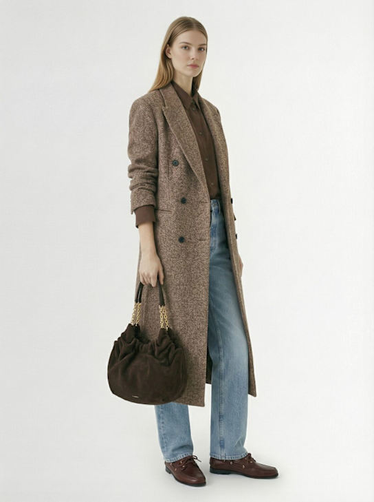 DeMellier: The Midi Miami suede shoulder bag - Mocha/Mocha - women_1 | Luisa Via Roma