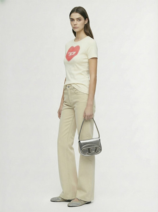 Diesel: 1DR leather shoulder bag - Gunmetal - women_1 | Luisa Via Roma