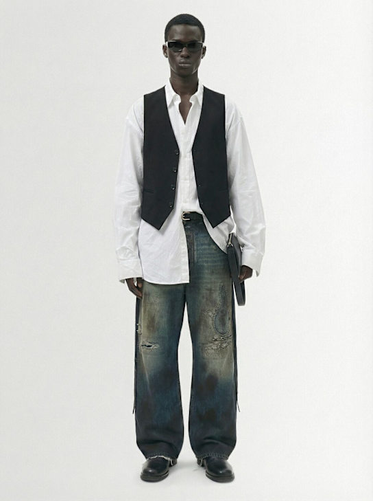 Ann Demeulemeester: Kaare classic wool blend waistcoat - men_1 | Luisa Via Roma